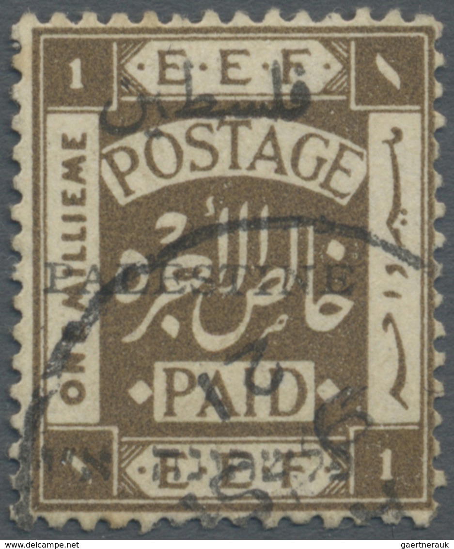 O Palästina: 1921. Third Jerusalem Overprint, 1mil Perforated 14, Overprint Type 4, Used Copy With Low - Palestina