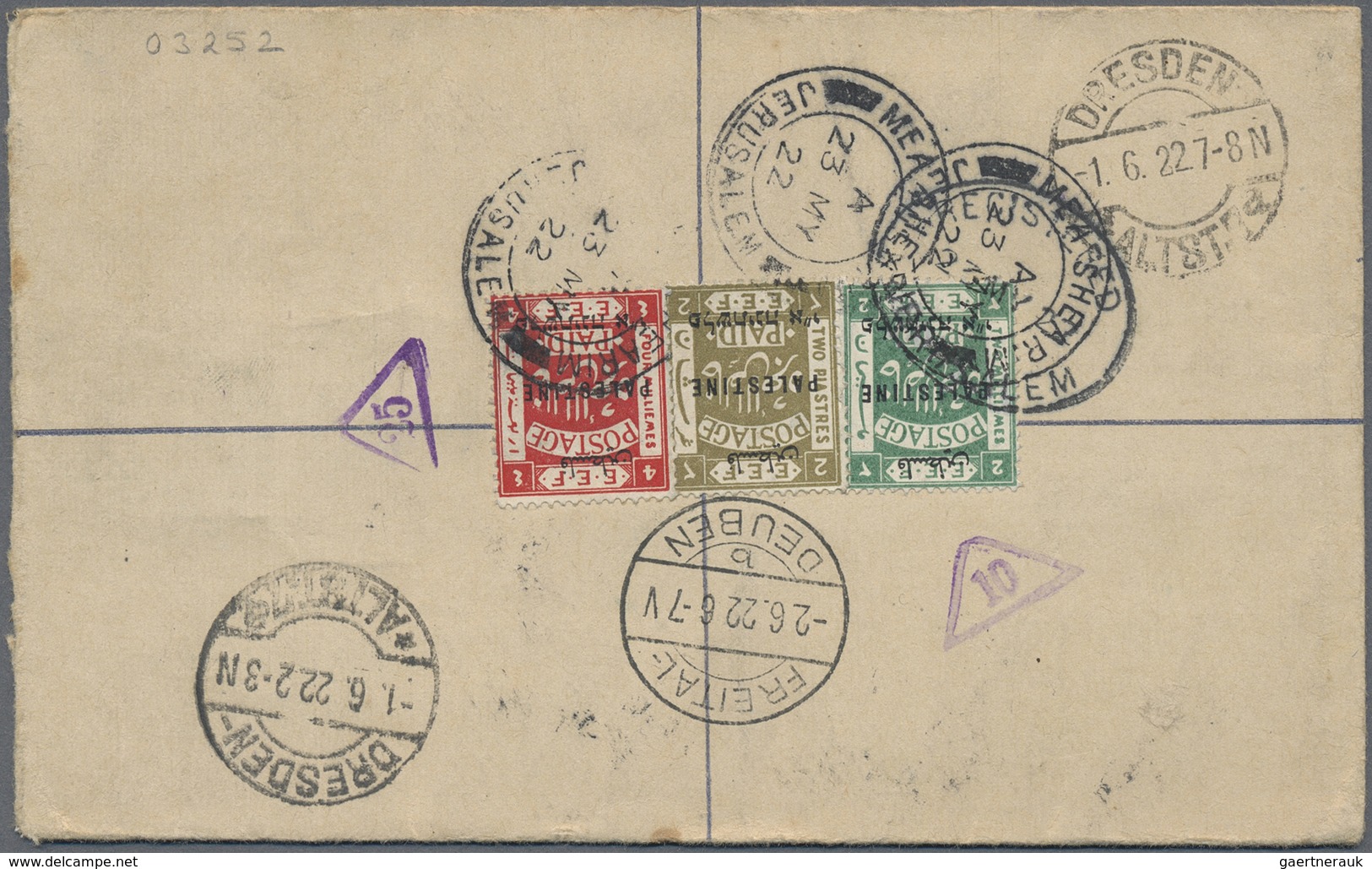 Br/GA Palästina: 1922/42, Covers (3 Inc. Registration Envelope), Ppc (2) All Used To Foreign Inc. Censorsh - Palestina