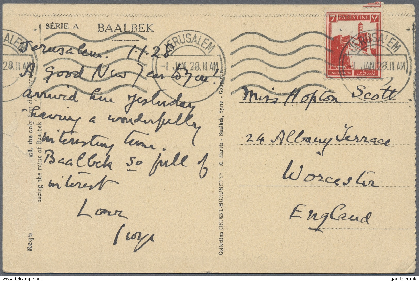 Br/GA Palästina: 1922/42, Covers (3 Inc. Registration Envelope), Ppc (2) All Used To Foreign Inc. Censorsh - Palestine