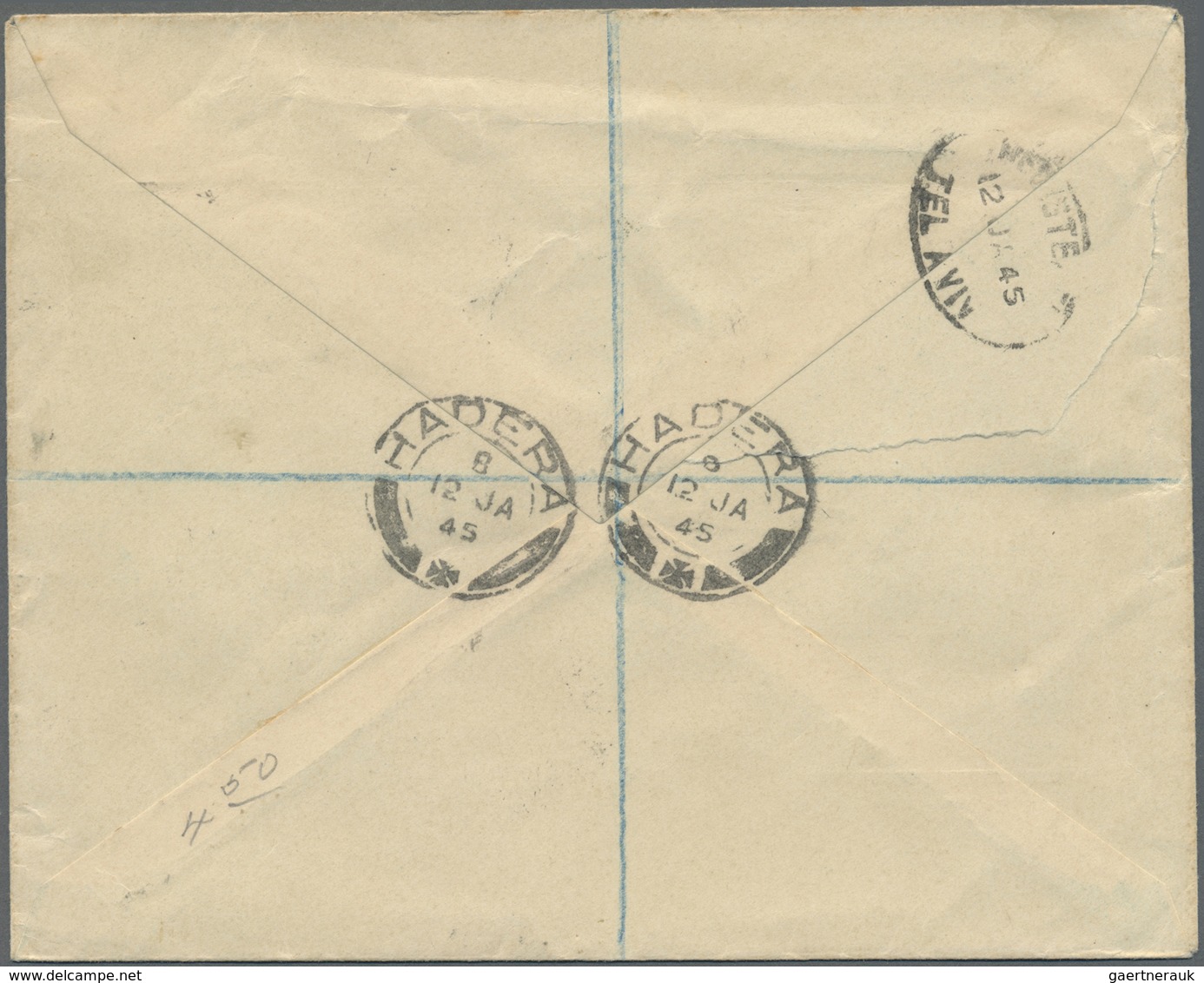 Br/GA Palästina: 1943/47, three covers used registered from Hadera with stationery cut-outs, also IRC repl