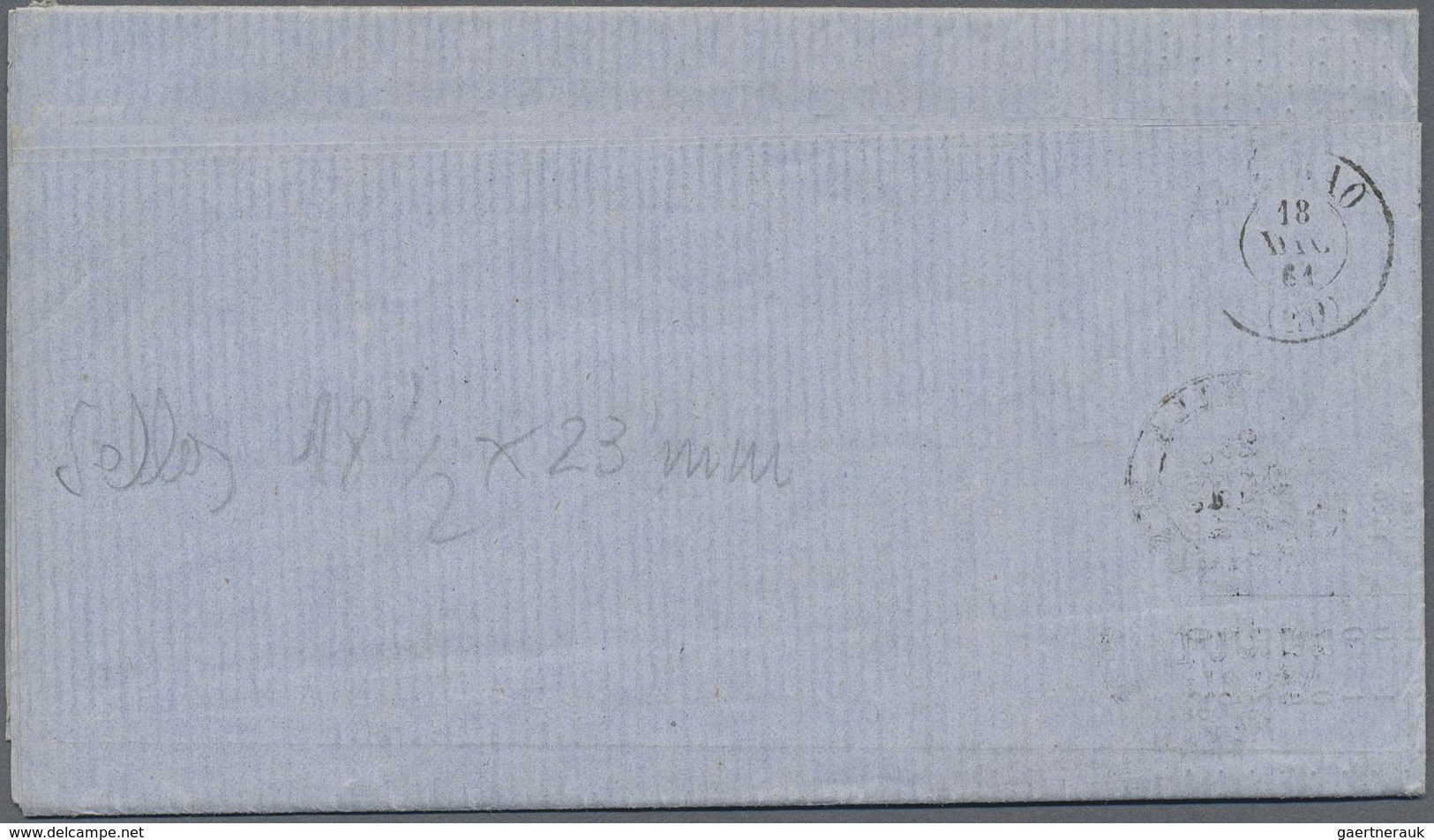 Br Philippinen: 1861: 5 Cu Vermillion, Vertical Pair, Touched On Three Sides, Tied By Cds "MANILA 25. O - Filippijnen