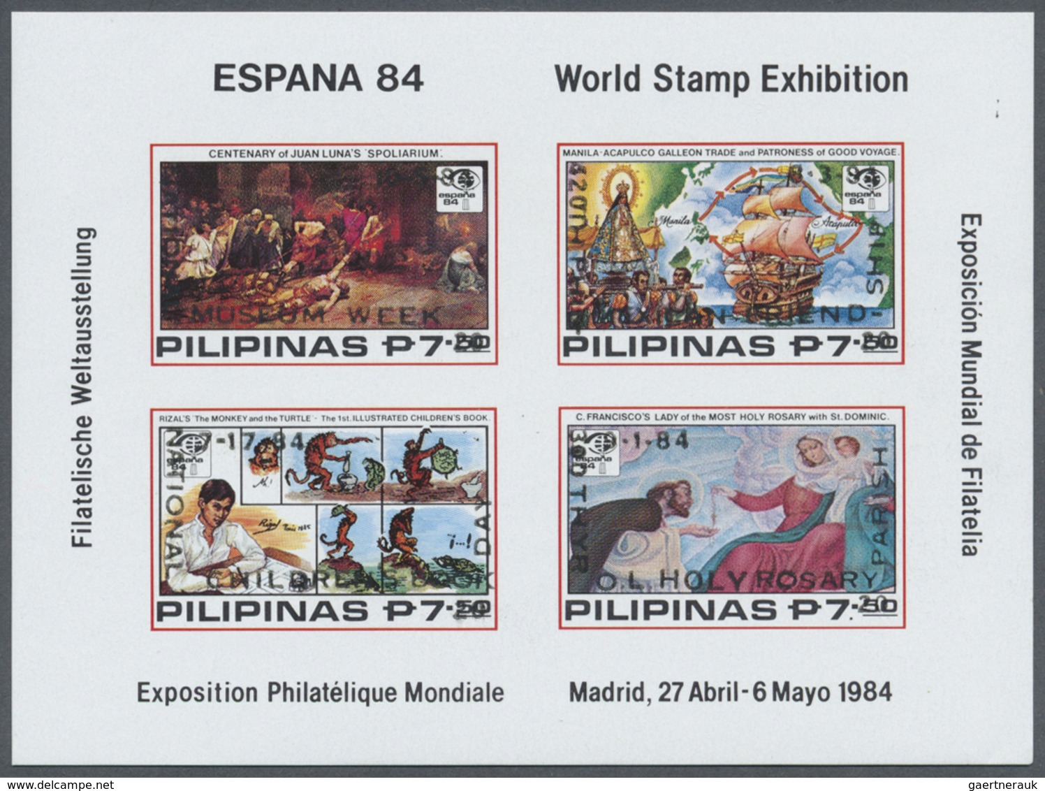 ** Philippinen: 1984, ESPANA '84 Exhibition S/s, Imperforated, Rare - Filippijnen