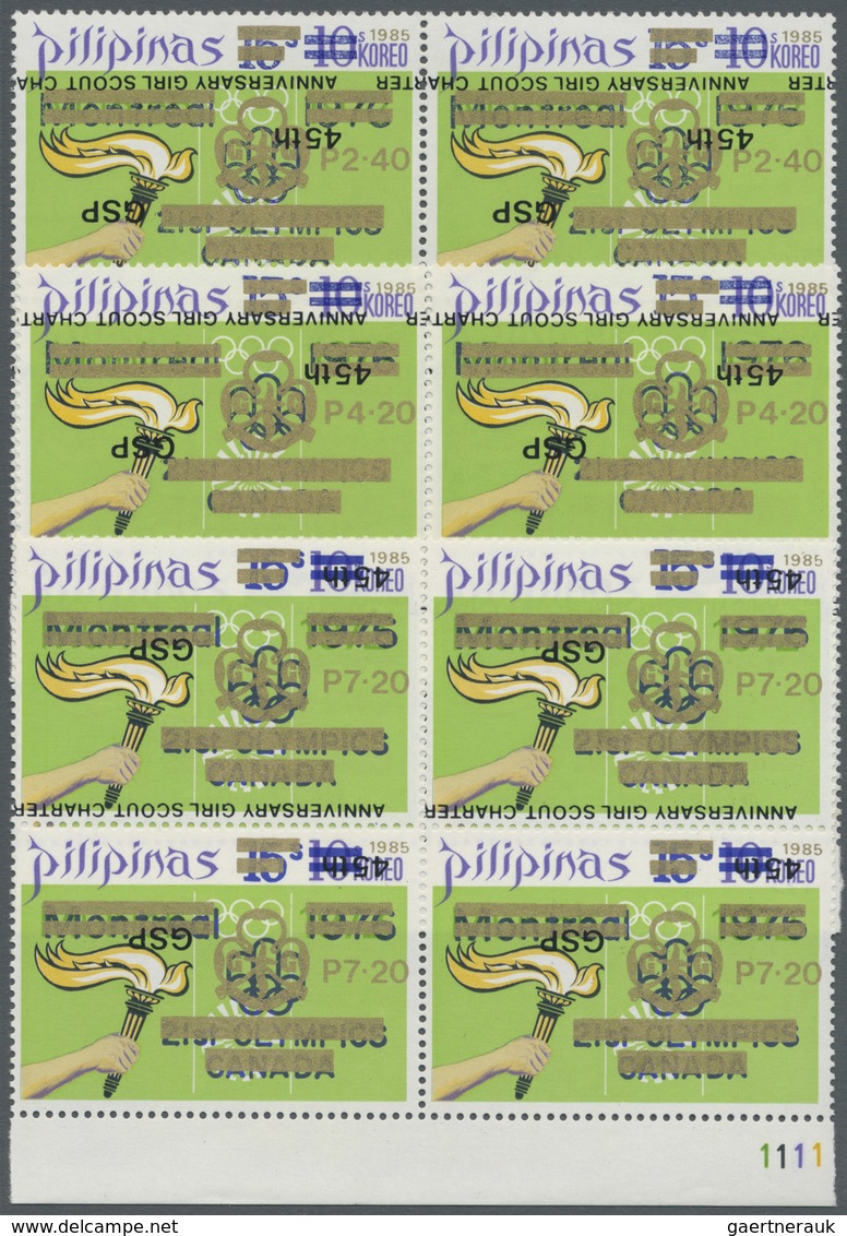 ** Philippinen: 1985, Olympic Summer Games Montreal 15 On 10s. With Additional Opt. In Gold (normal) An - Philippines