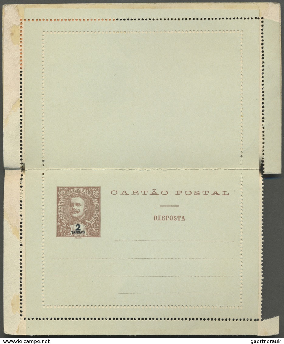 GA Portugiesisch-Indien: 1912/13, Two Letter Cards With Paid Reply Registered To Prague/Bohemia:  2 T. - Portugees-Indië