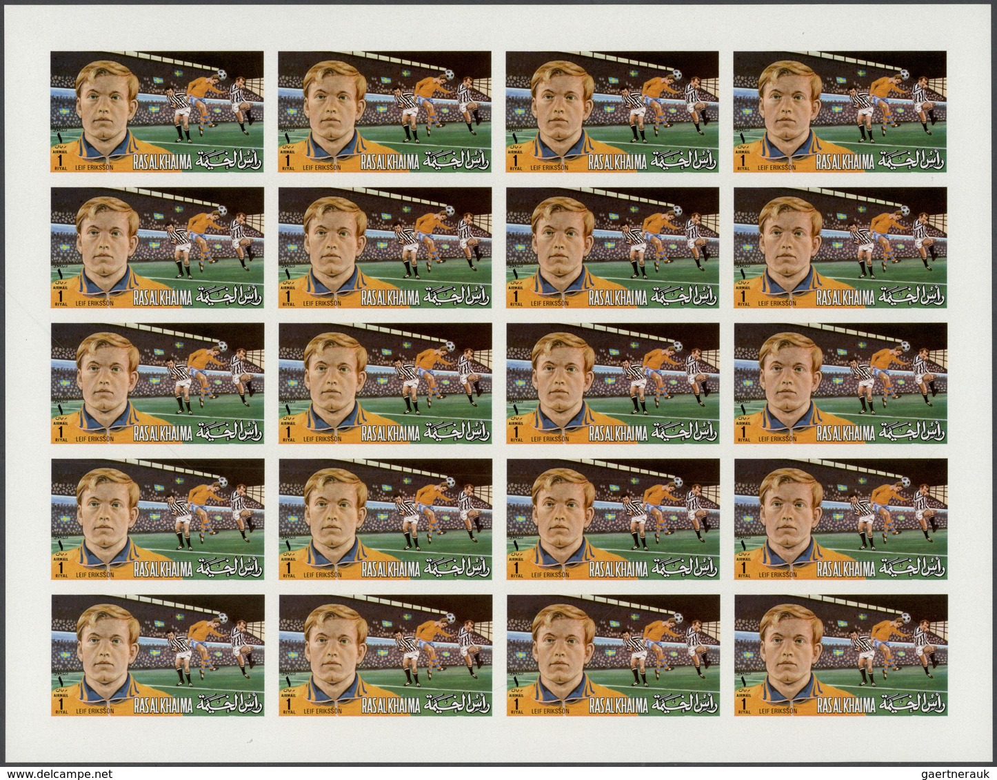 ** Ras Al Khaima: 1972, European Football Players, Imperforate Issue, Complete Set Of Six Values As She - Ras Al-Khaima