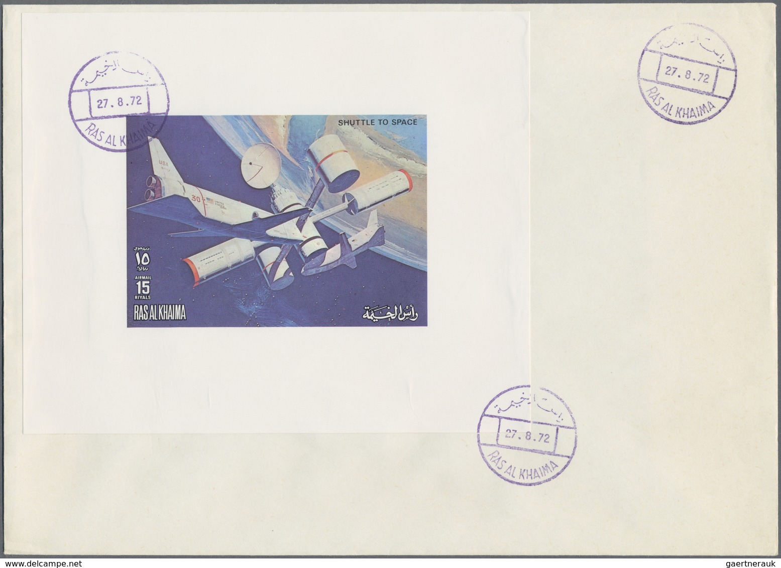 Br Ras Al Khaima: 1972, Skylab Program, DE LUXE SHEETS With White Margin, Complete Set Of Three Values - Ra's Al-Chaima