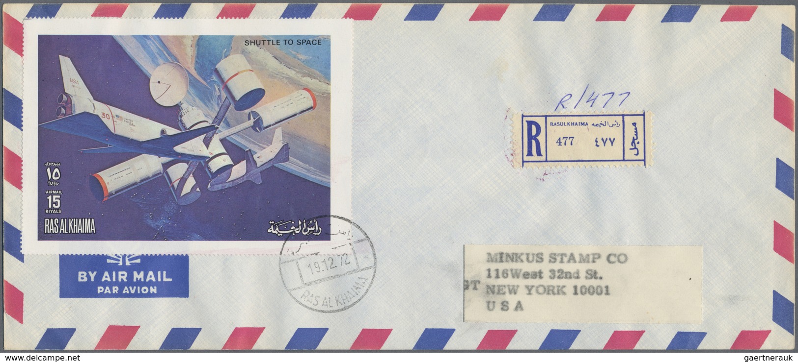 Br Ras Al Khaima: 1972, Skylab Program, 15r. "Crew" (creasing At Top) And 15r. "Shuttle To Space" Each - Ras Al-Khaima