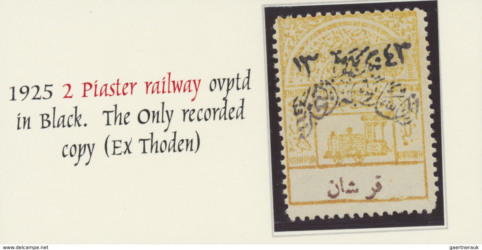 ** Saudi-Arabien - Nedschd: 1925, 2 Pia. Yellow Buff Overprinted In Black Instead Of Red, Mint Never Hi - Saoedi-Arabië