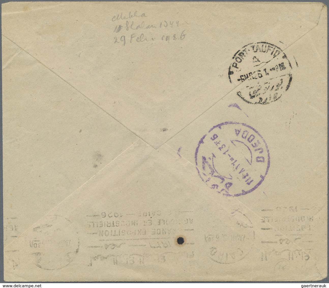 Br Saudi-Arabien - Nedschd: 1926, Commercial Cover Bearing Pair 1/2 Pia. Red And 2 Pia. Ocher Railway P - Saoedi-Arabië