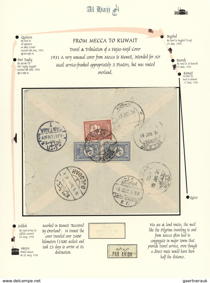 Saudi-Arabien - Nedschd: 1931, "Tughra Of King Abdul" Issues 1/2 Pia. Red And Two 1 3/4 Pia. Grey Bl - Saoedi-Arabië