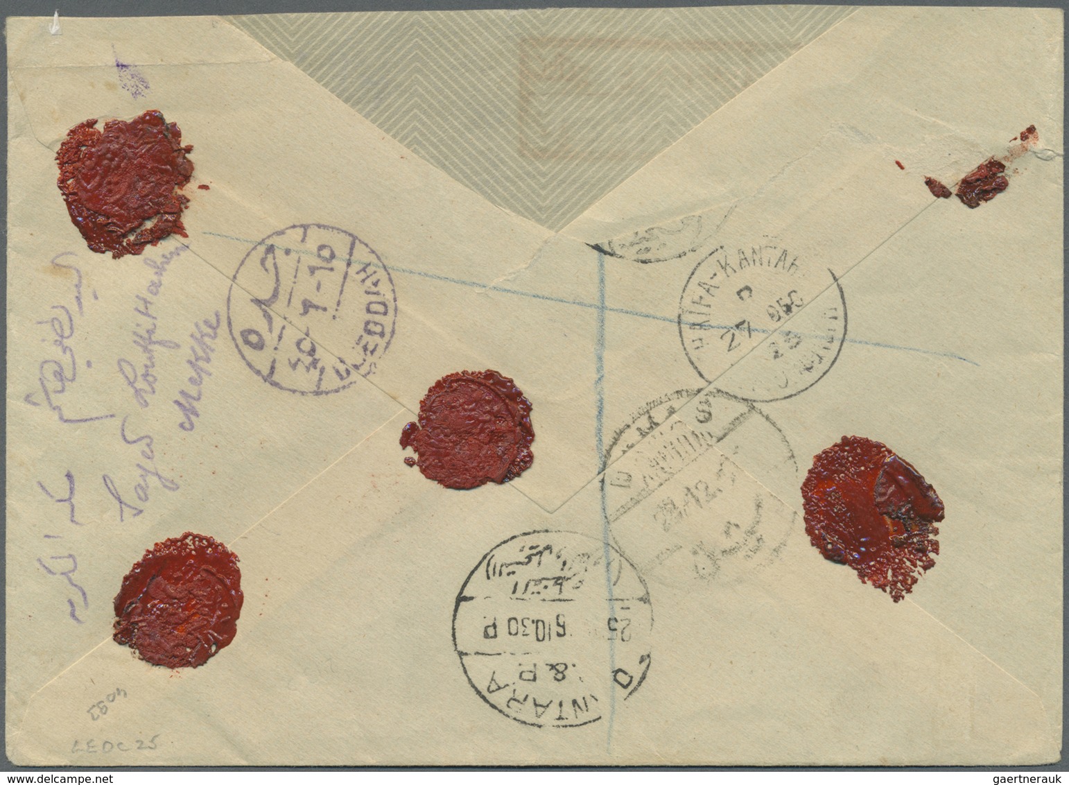 Br Saudi-Arabien - Nedschd: 1929, Registered Cover Bearing Three 1 1/2 Pia. Grey Tied By Red "MEKKE-I M - Saoedi-Arabië