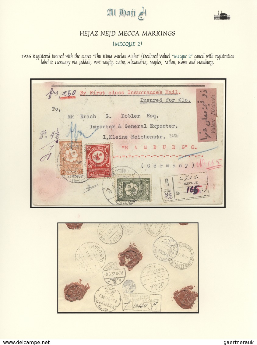 Br Saudi-Arabien - Nedschd: 1932, Registered Declared Value Cover Bearing Three Stamps "Tughra Of King - Saoedi-Arabië