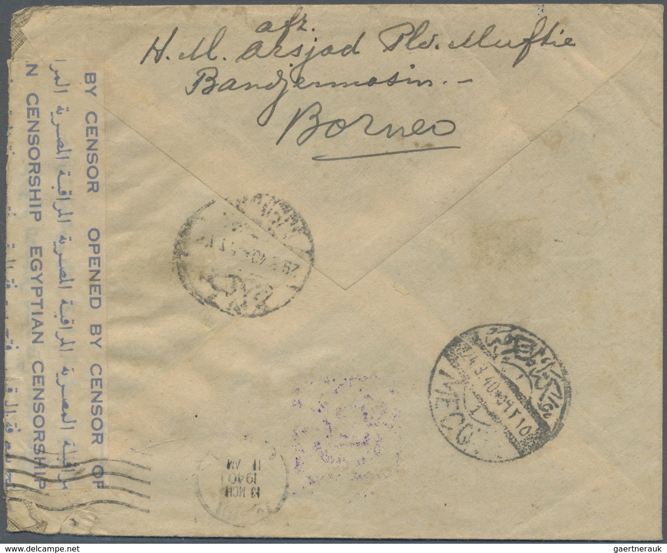 Br Saudi-Arabien: 1940. Air Mail Envelpe Addressed To Hedjaz Bearing Netherlands Indies SG 341, 5c Ultr - Saoedi-Arabië