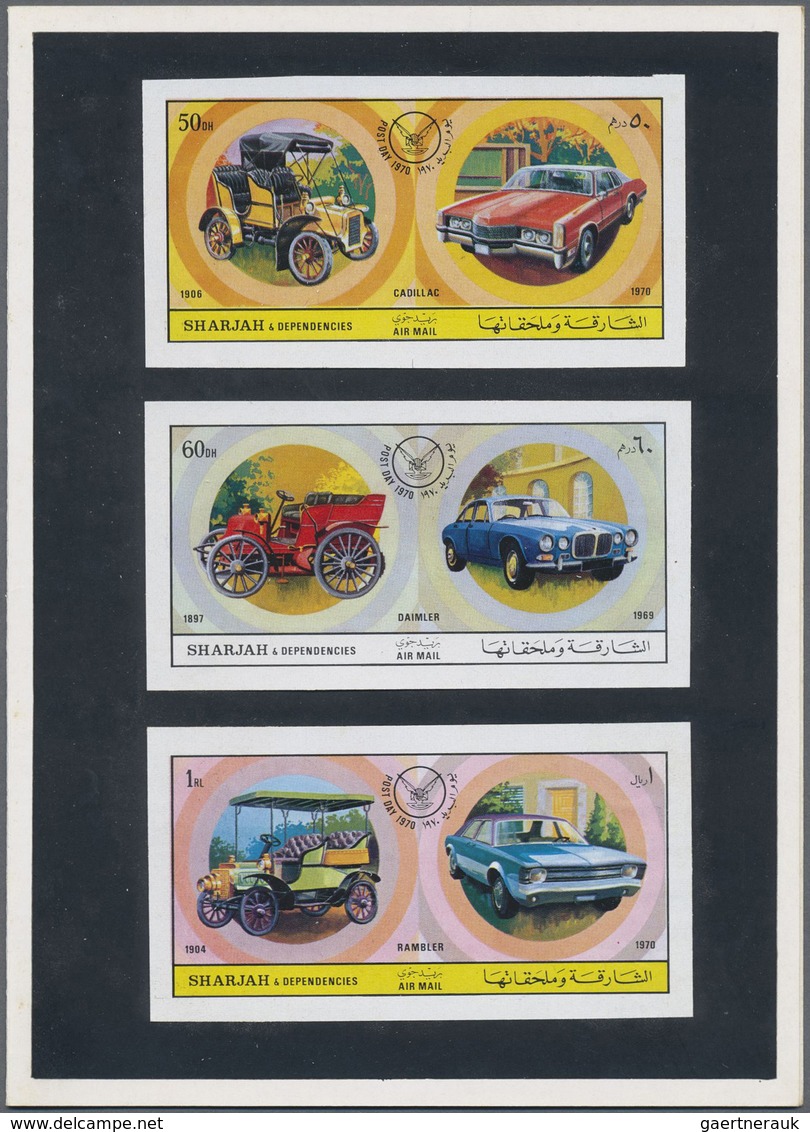 (*) Schardscha / Sharjah: 1971, European And American CARS (oldtimers And Modern Cars) Nine Different Im - Sharjah