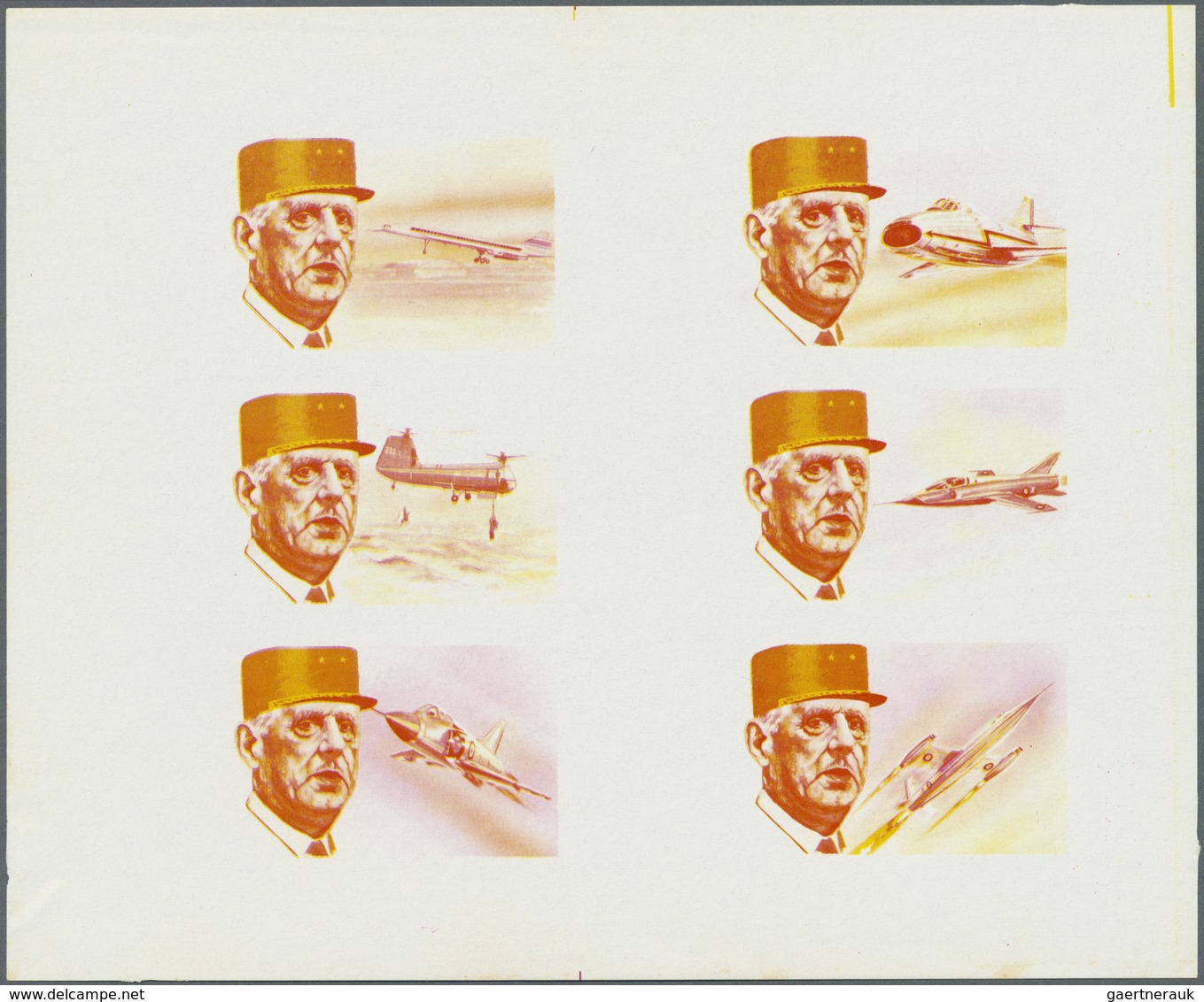 ** Schardscha / Sharjah: 1972, Charles De GAULLE With Different Aeroplanes Complete Sets Of Six Imperfo - Sharjah