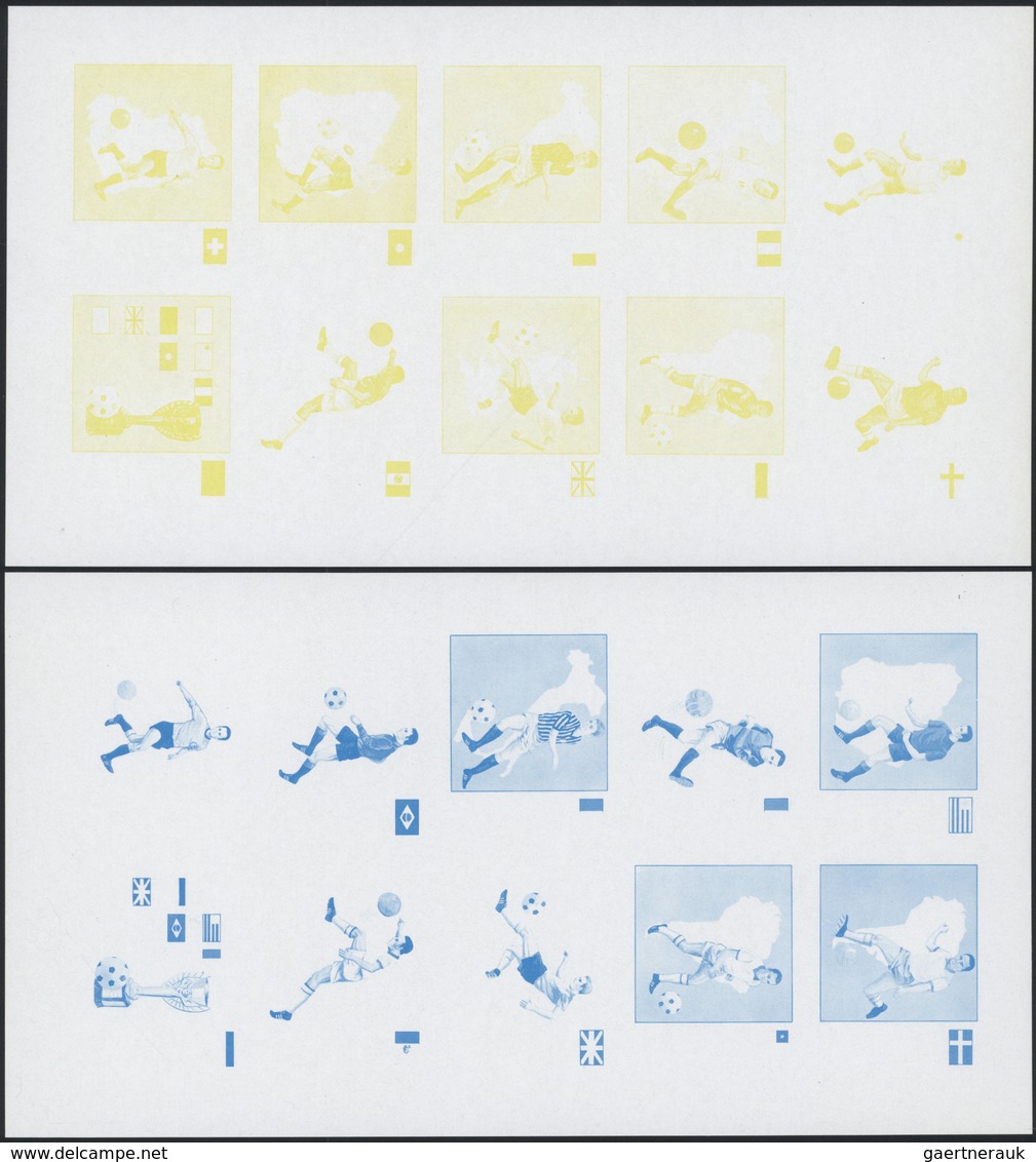 ** Schardscha / Sharjah: 1972, Jules Rimet Cup, Group Of Eight Imperforate Stage Proof Sheets (with Ten - Sharjah