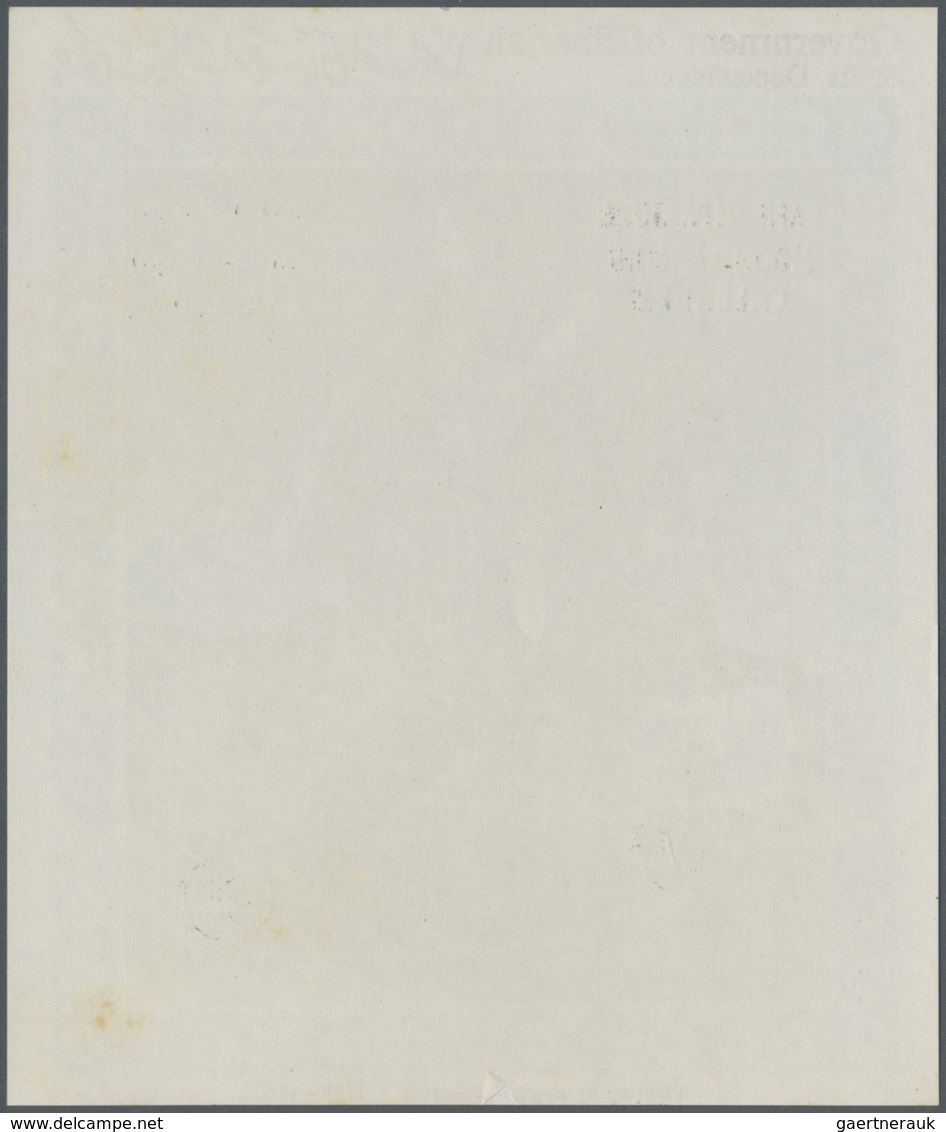 ** Schardscha / Sharjah: 1972, Horsemen, 5r. souvenir sheet (Delacroix painting), four copies with gold