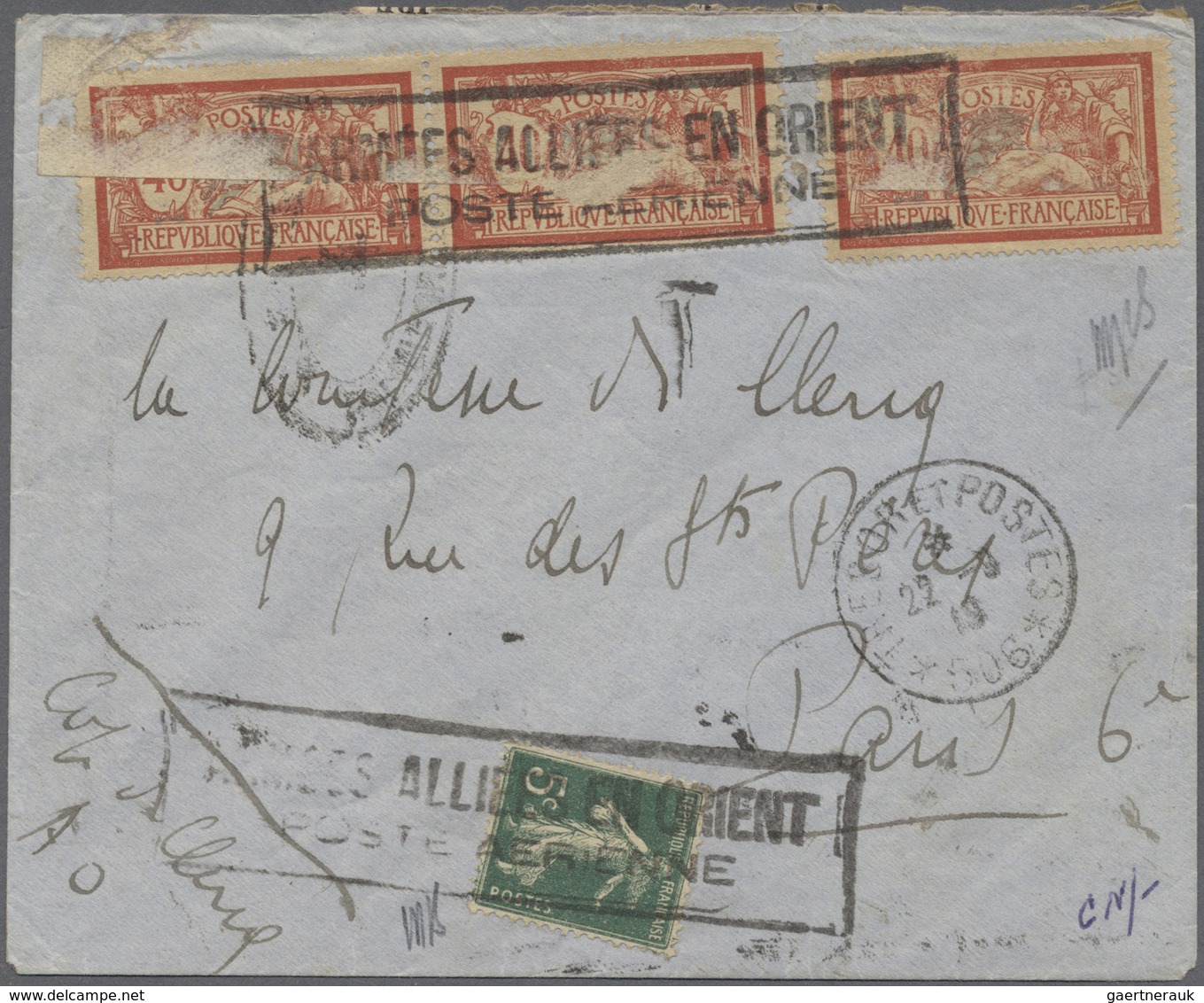 Syrien: 1921, Attractive Franking On (faulty) Cover From "HALEP 13.10.21"; In Addition Censored Airm - Syrië