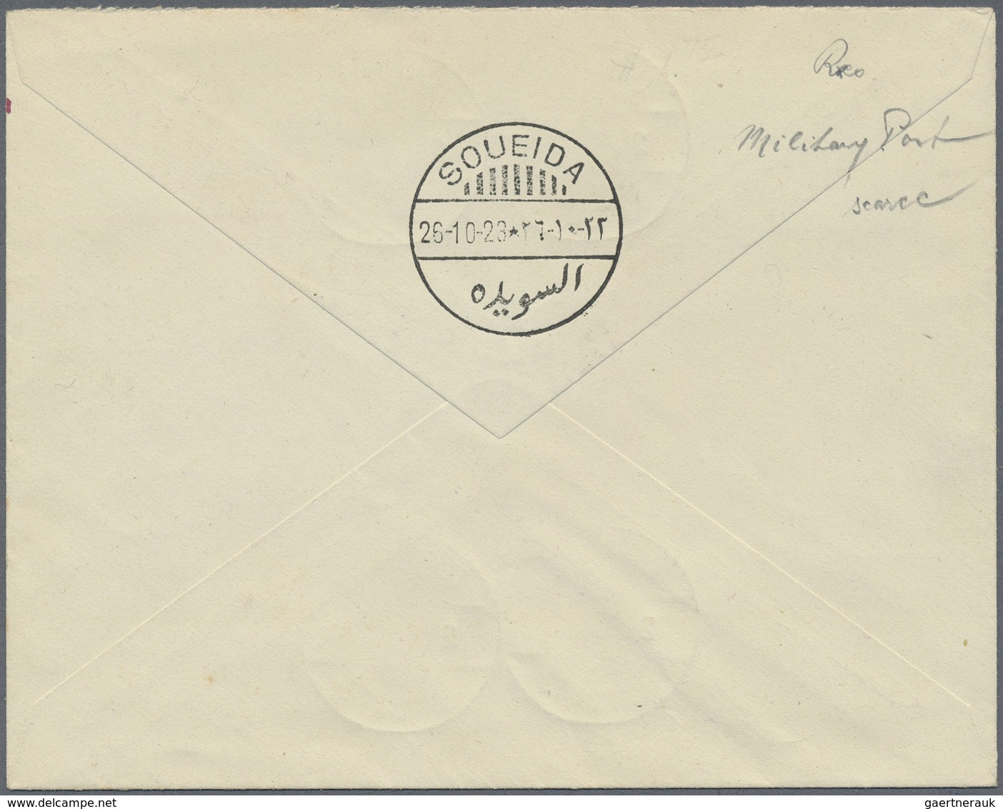 Br Syrien: 1922, Air Mail Overprinted Issue "POSTE PAR AVION" Complete Set On Cover Cancelled "DAMAS 25 - Syria