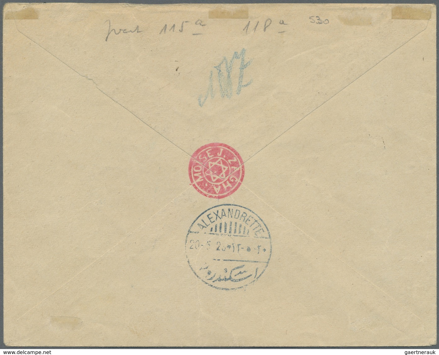 Syrien: 1923, Two Air Mail Overprinted Sets On Covers From DAMAS To ALEXANDRETTE And Egypt, One Stam - Syria