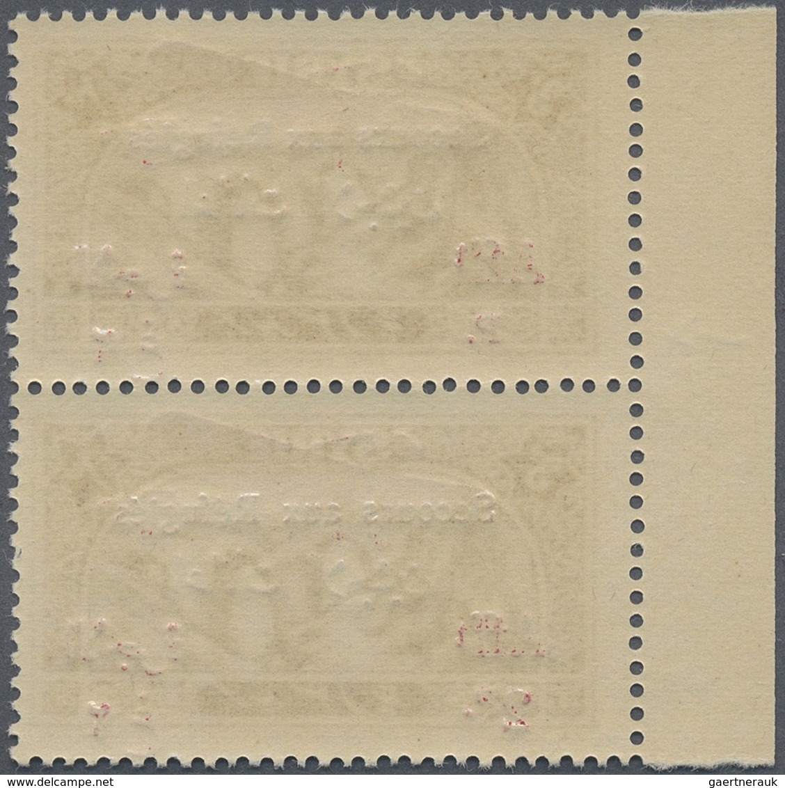 */** Syrien: 1926, War Refugee's Relief, Airmail 3pi. + 2pi. Brown, Left Marginal Vertical Pair, Top Stam - Syria