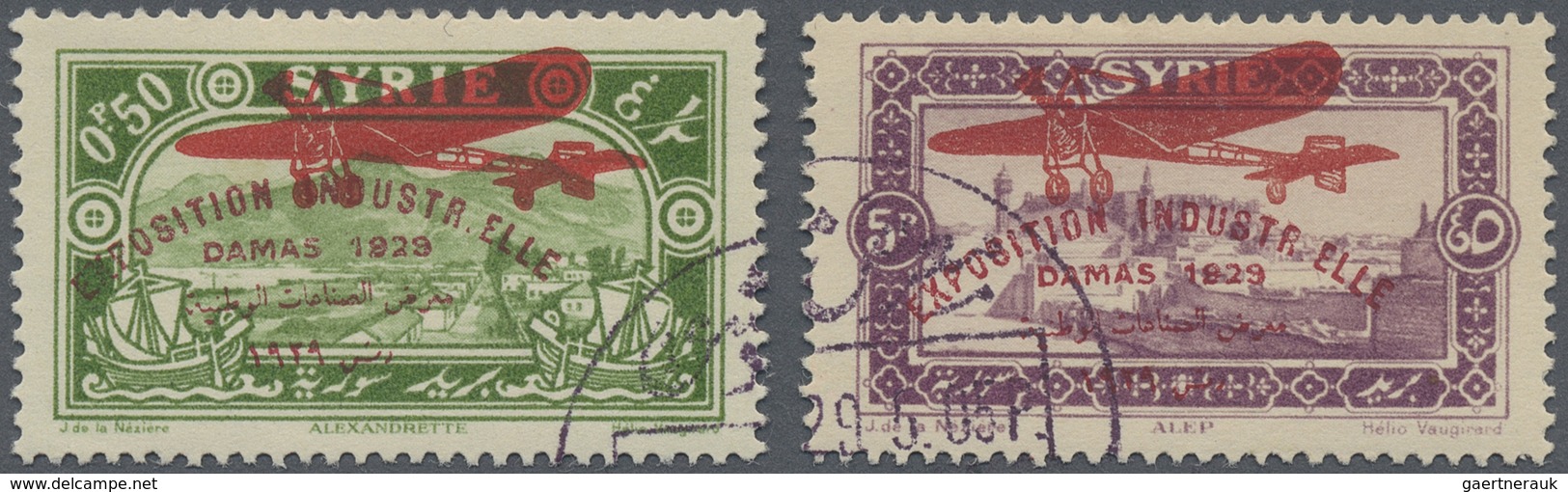 O Syrien: 1929, Damascus Fair, 0.50pi. Green (slight Thinning) And 5pi. Violet, Each With Missing 2nd - Syria