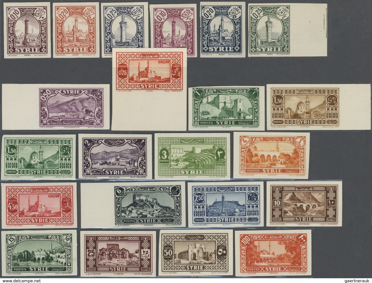 ** Syrien: 1930, Landscapes 22 Imperf Stamps, Few With Margin, Mint Never Hinged In Very Good Quality, - Syria