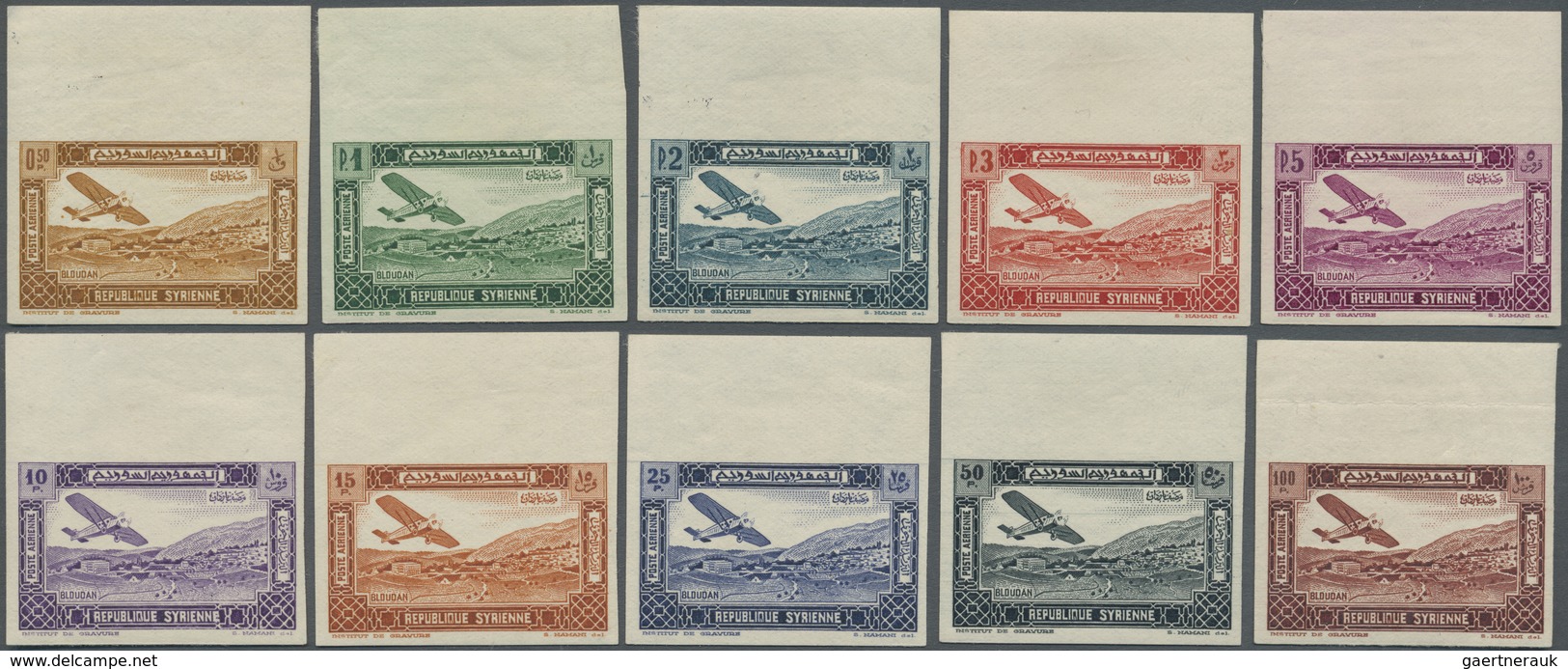 * Syrien: 1934, 10th Anniversary Of Republic, Airmails 0.50pi. To 100pi., Complete Set Of Ten Values A - Syrië