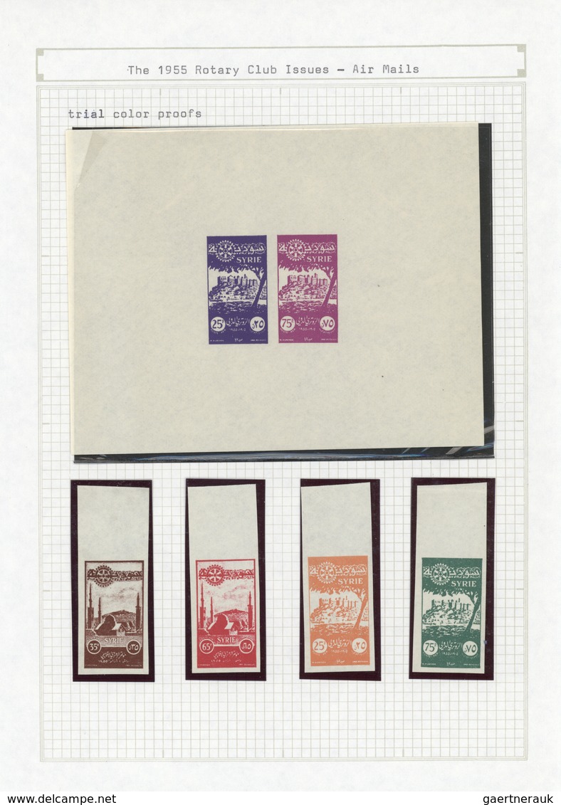 ** Syrien: 1955, Rotary Six Souvenir Sheets In Unissued Colors Without Frameprint (Kleinbogen) And Set - Syrië