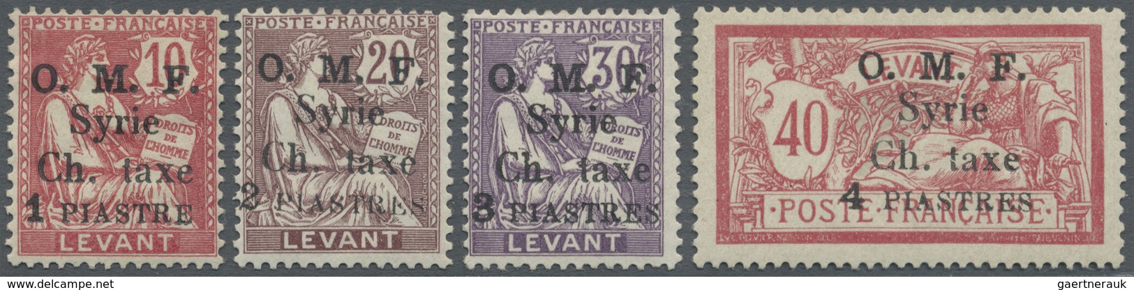 * Syrien - Portomarken: 1920, O.M.F. Overprints On French Levant, Complete Set Of Four Values, Mint O. - Syrië