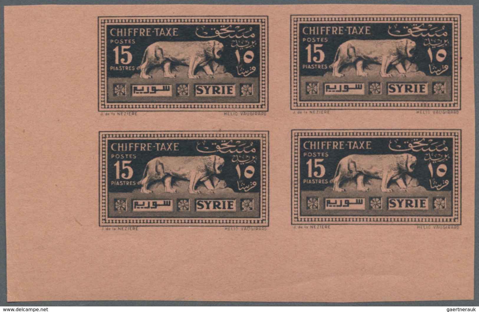 ** Syrien - Portomarken: 1931, 8pi. Black On Bluish Green And 15pi. Black On Brownish Orange, Two IMPER - Syria