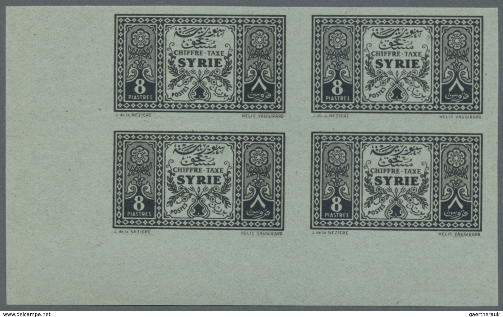** Syrien - Portomarken: 1931, 8pi. Black On Bluish Green And 15pi. Black On Brownish Orange, Two IMPER - Syria