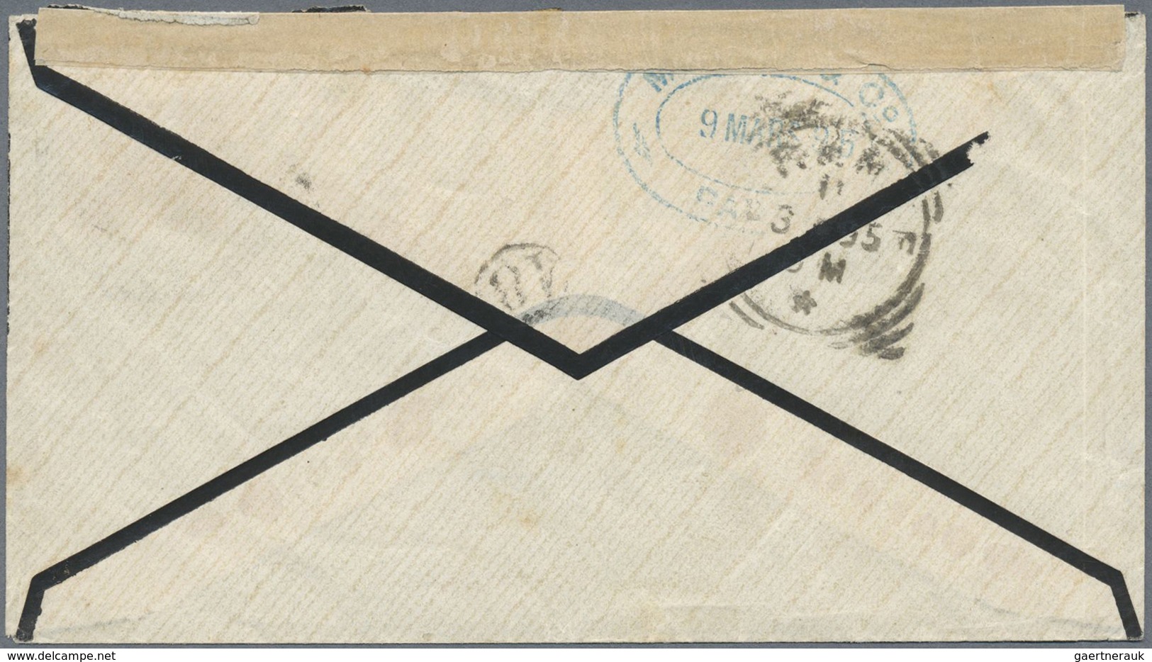 Br Thailand: 1895 Mourning Cover From Bangkok To Paris, Re-directed To Florence, Italy Franked By 1887 - Thailand