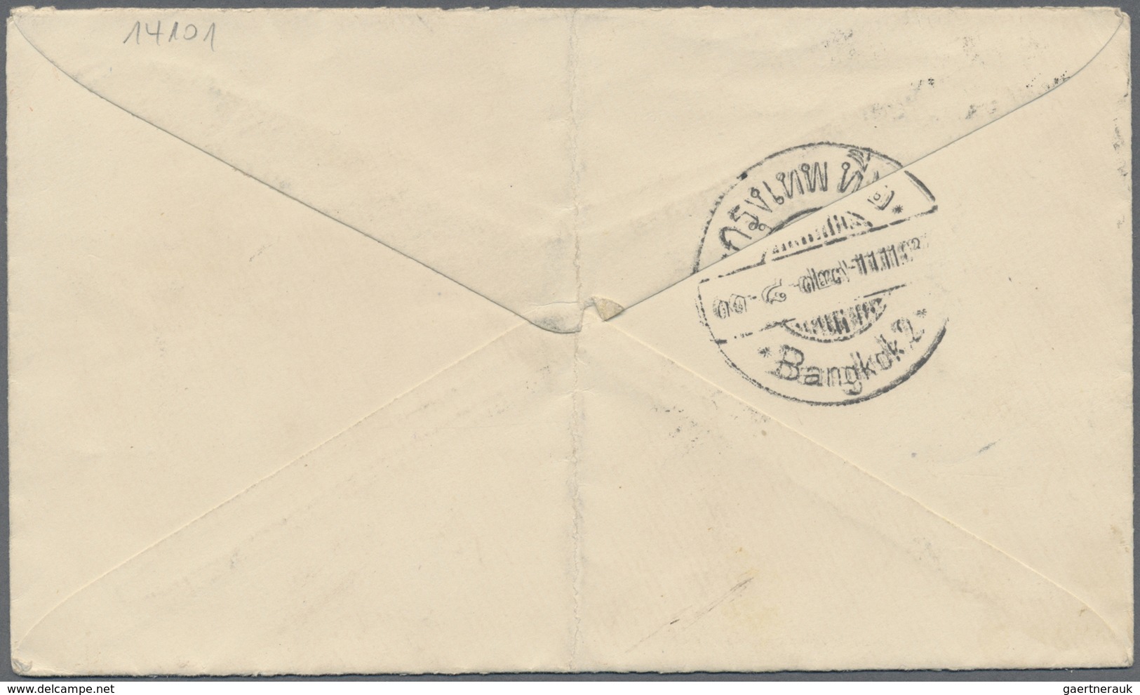 Br/ Thailand: 1908, Group Of Three Covers/card: 5a. Red And 4 On 5a. Red On Paquebot Cover To Italy Obli - Thailand