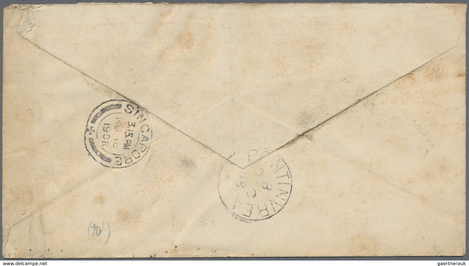 Br/ Thailand: 1908, Group Of Three Covers/card: 5a. Red And 4 On 5a. Red On Paquebot Cover To Italy Obli - Thailand