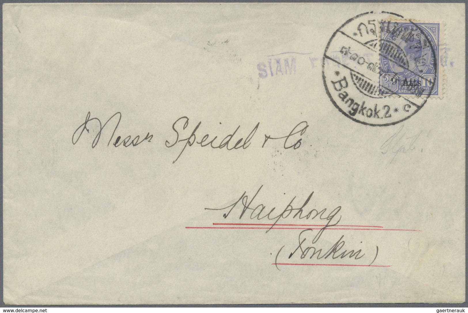 Br Thailand: 1909, 9a. On 10a. Ultramarine, Two Covers With Single Franking Each, From "Bangkok 2" To H - Thailand