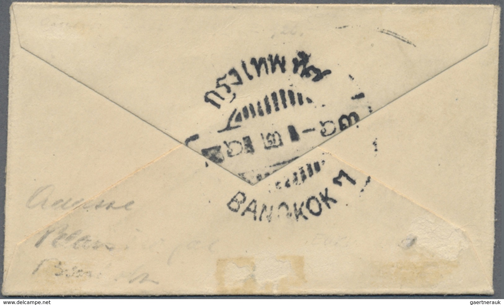 Br Thailand: 1920, Scouts, 2nd Issue, 5+5s. Carmine On Pink On Tiny 1920 Envelope Addressed To Dusit Pa - Thailand