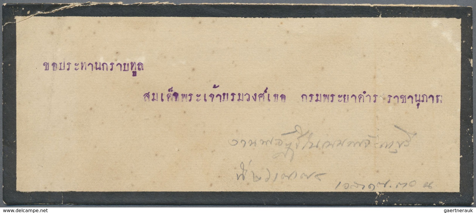 Br Thailand: 1931 Mourning Cover To H.R.H. Krom Phraya Damrong Rajanubhab, A Younger Brother Of King Ch - Thailand