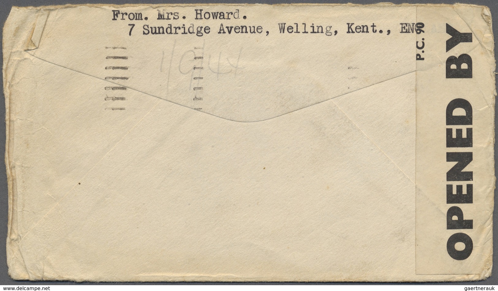 Br Thailand: 1943. Censored Envelope (roughly Opened At Two Sides, Creased) Headed 'Prisoner Of War Pos - Thailand