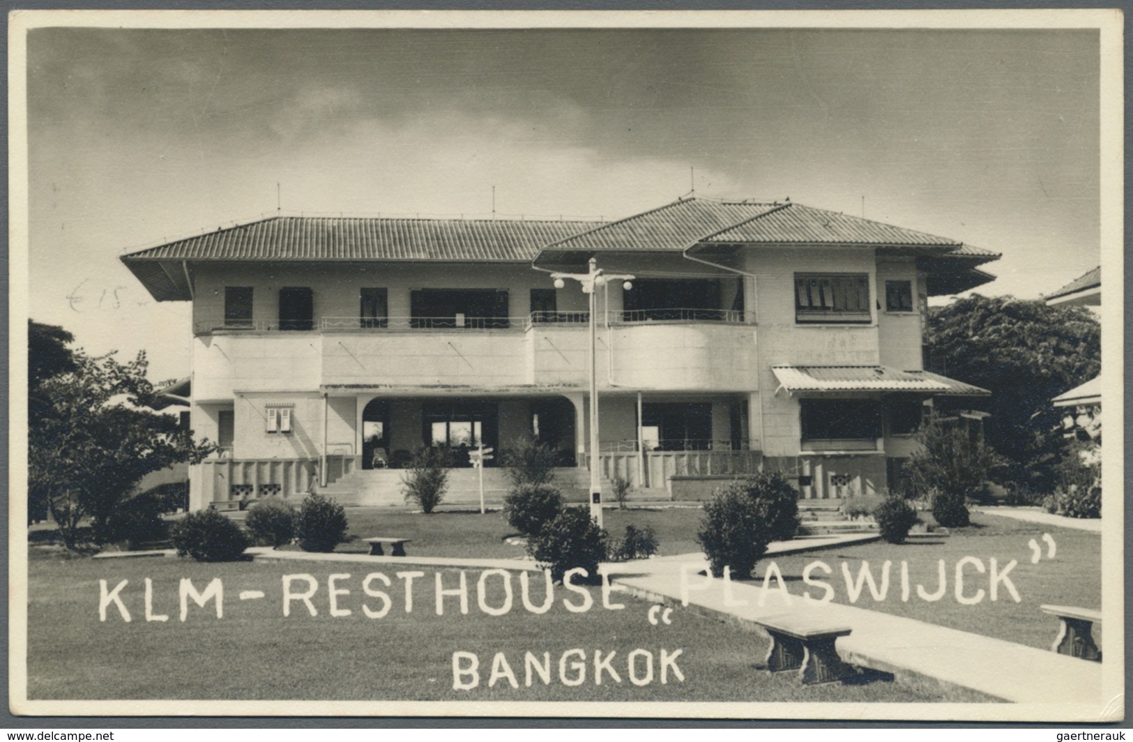 Br Thailand: 1953. Photographic Card Of 'K.L.M. Resthouse, Plaswijck, Laksi, Bangkok' Bearing SG 345, 2 - Thailand