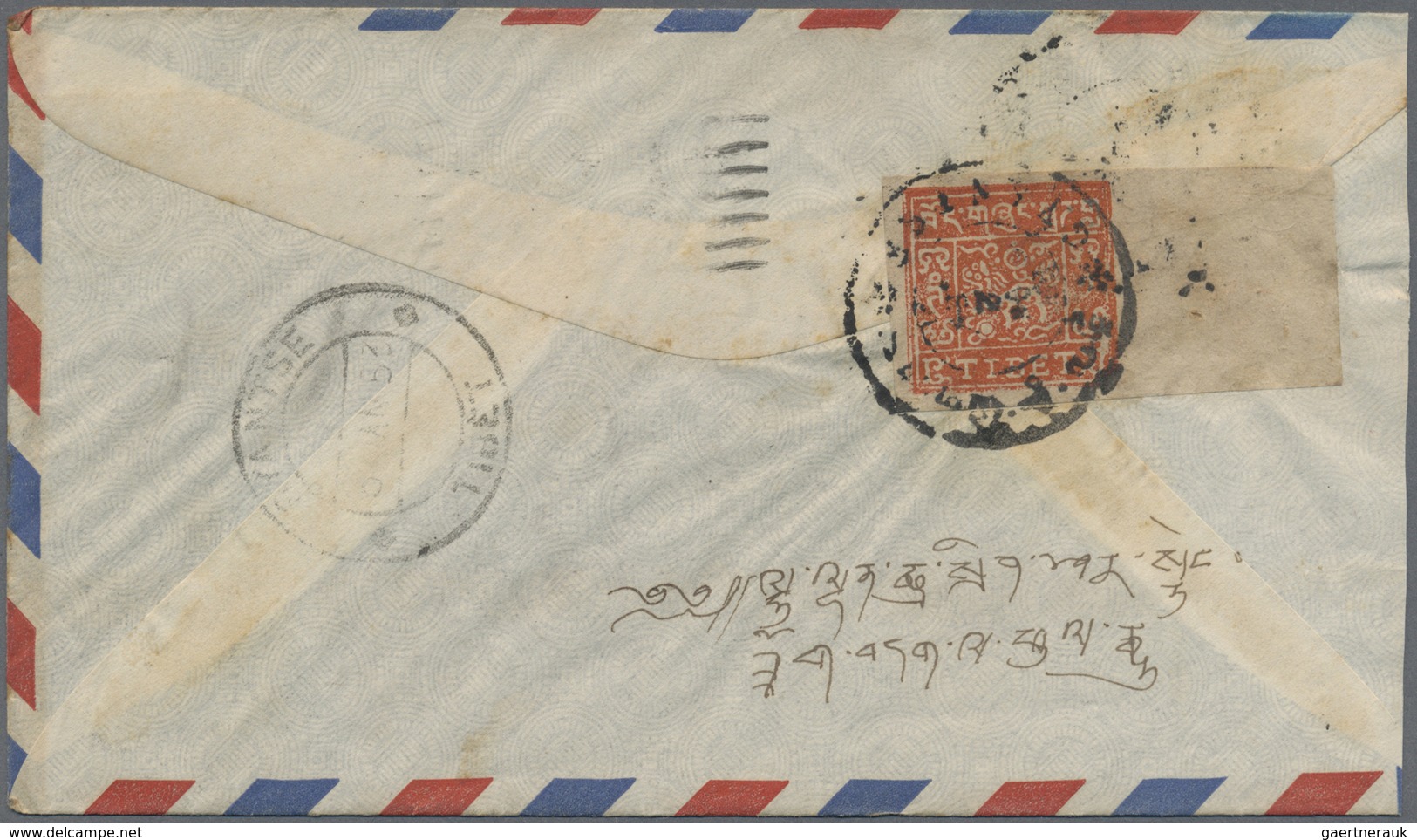 Br Tibet: 1953: Two Airmail Covers From Woodstock, VT, USA To Gyantse, Tibet Franked At Arrival By Righ - Asia (Other)