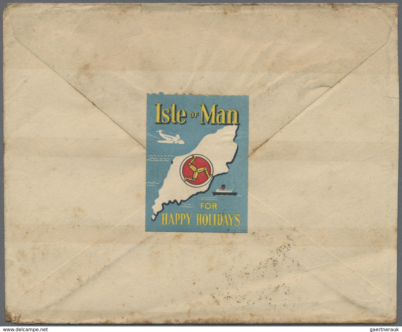Br Tibet: 1954 Cover From The Isle Of Man To Gyantse, Tibet Franked By GB QEII. ½d. Orange Strip Of Fiv - Asia (Other)