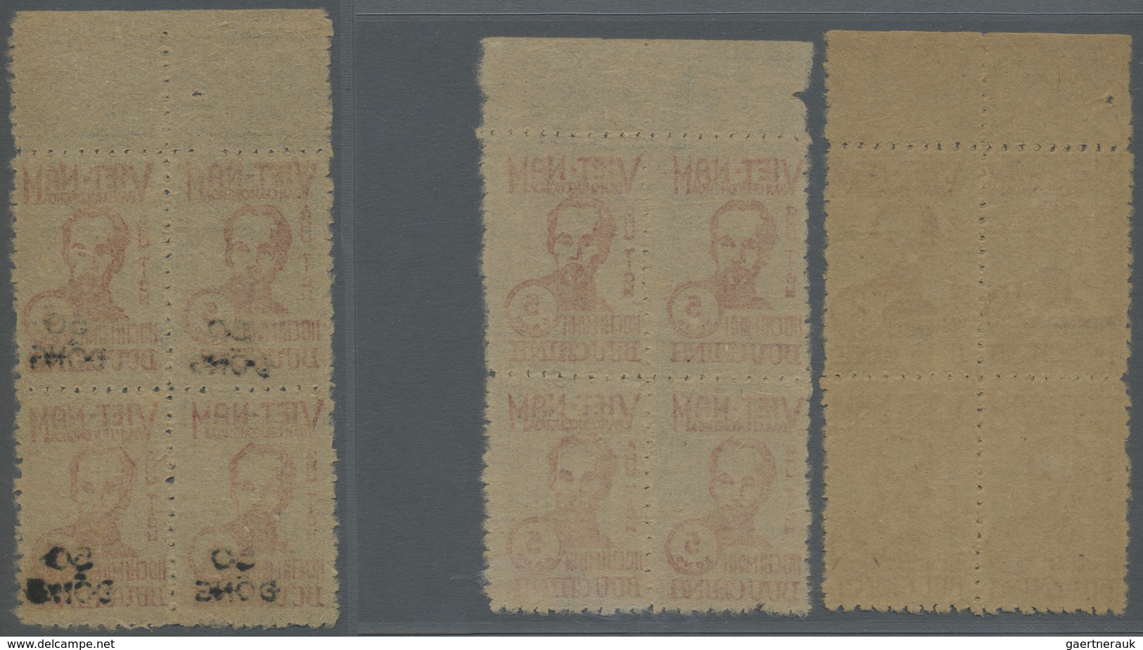 (*) Vietnam-Nord (1945-1975): 1948/1956, President Ho Chi Minh 2d. Pale Brown, 5d. Orange-red And 5d. Or - Vietnam