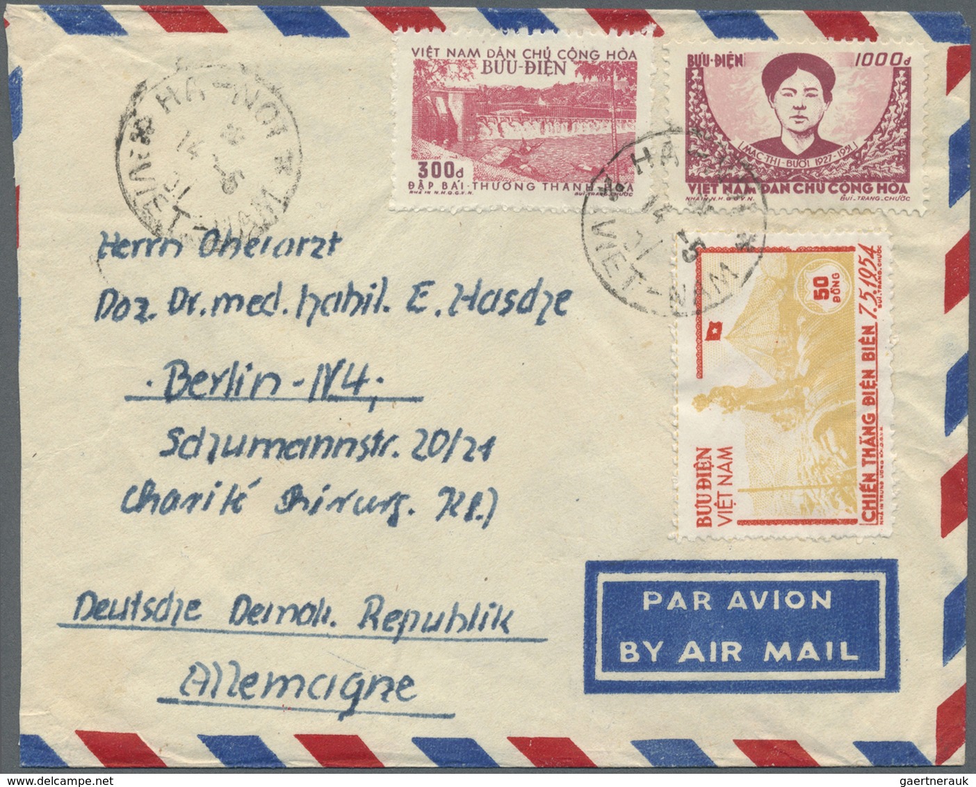 Br Vietnam-Nord (1945-1975): 1956, Mac-Thi-Buoi 1000 D Rose/lilac, Embankment-dam 300 D Perf. 11½ And D - Vietnam