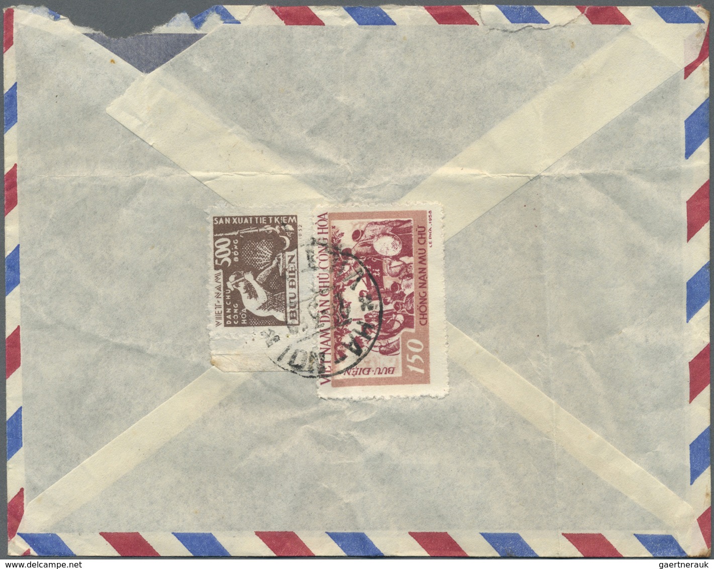 Br Vietnam-Nord (1945-1975): 1958. Airmail Letter With Named Franking (on The Reverse) Via "Berlin" Fro - Vietnam