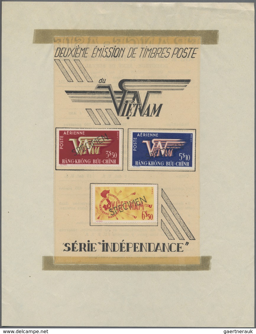 Vietnam-Süd (1951-1975): 1952, Air Mail Set 3.30-6.30 Each Ovpt. "SPECIMEN" And Mounted To Page "2nd - Viêt-Nam