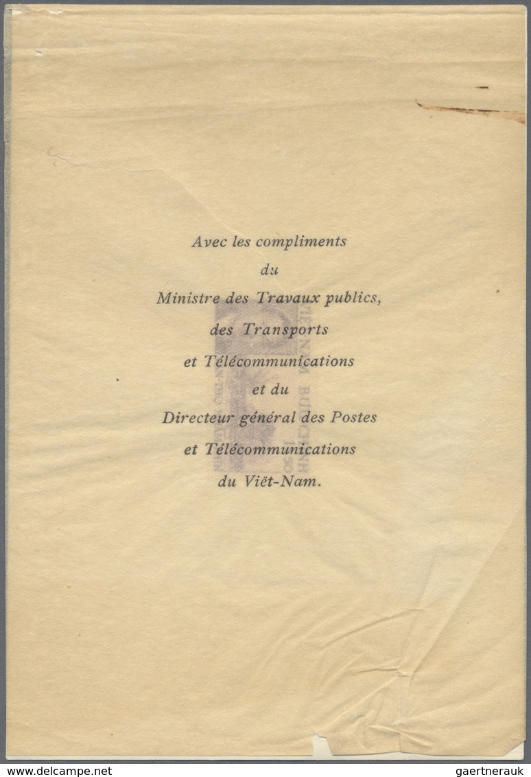 Vietnam-Süd (1951-1975): 1952, Bao Dai 40th Birthday 1.50 P., Imperforated, On Sunken Cardboard With - Vietnam