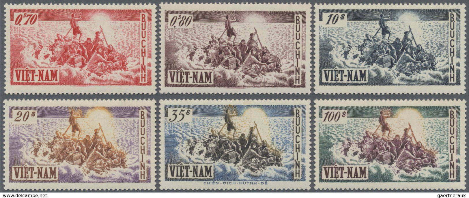 ** Vietnam-Süd (1951-1975): 1955, One Year Of Arrival Of Evacuate Compl. Set Mint Never Hinged, Mi. € 1 - Vietnam