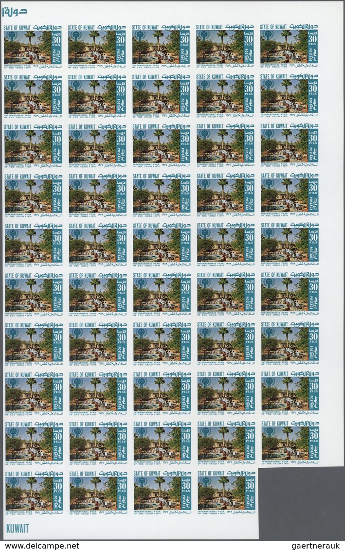 ** Kuwait: 1979. Intl. Year Of The Child. Set Of 2 Values In IMPERFORATE Part Sheets Of 50 And 49 Respe - Koeweit