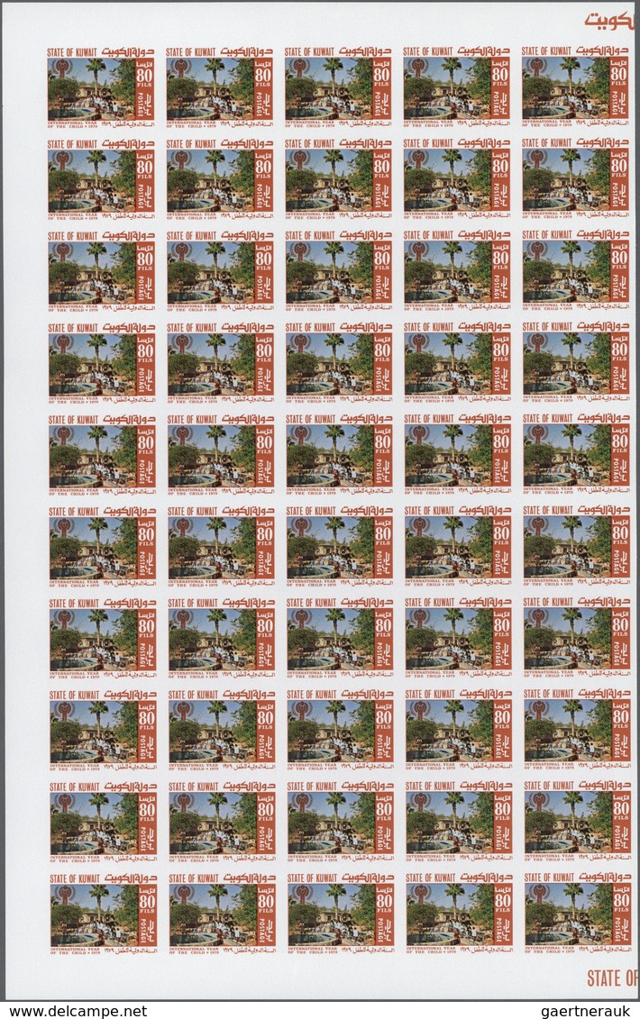 ** Kuwait: 1979. Intl. Year Of The Child. Set Of 2 Values In IMPERFORATE Part Sheets Of 50 And 49 Respe - Koeweit